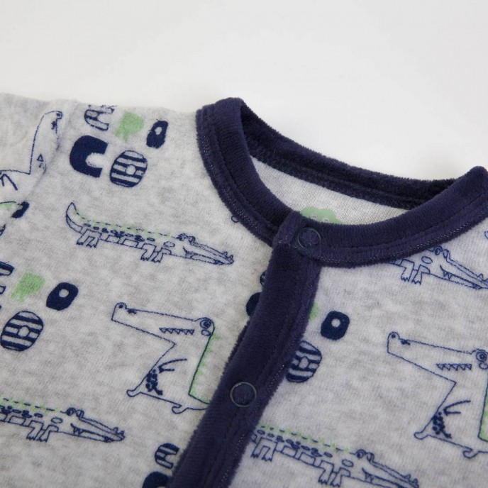 Babygrow Velour Navy Croc 1m Babygrow Velour Navy Croc 1m
