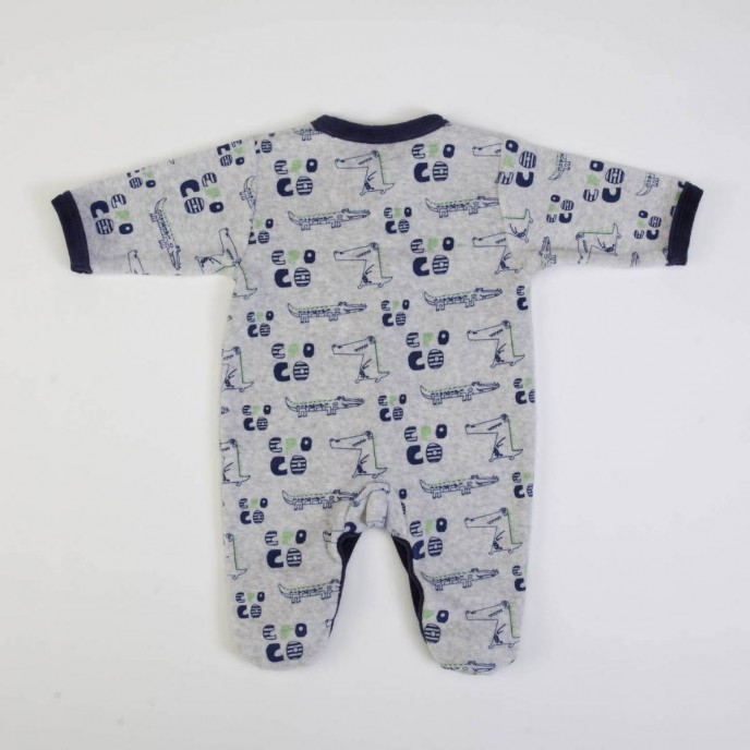 Babygrow Velour Navy Croc 1m Babygrow Velour Navy Croc 1m