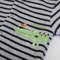 Babygrow Velour Navy Stripe Croc 1m