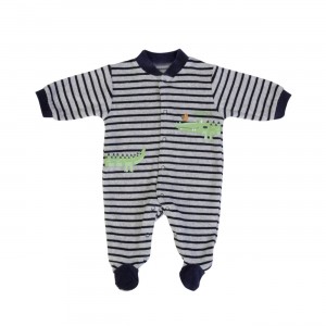 Babygrow Velour Navy Stripe Croc 1m Babygrow Velour Navy Stripe Croc 1m