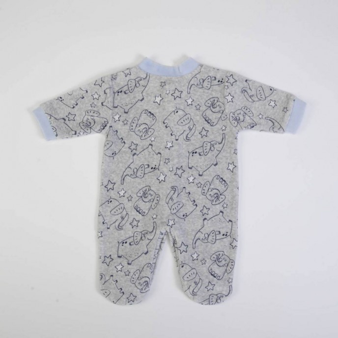 Babygrow Velour Grey Elephant 1m Babygrow Velour Grey Elephant 1m
