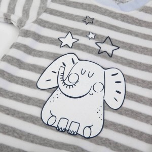 Babygrow Velour Grey Stripe Elephant 1m Babygrow Velour Grey Stripe Elephant 1m
