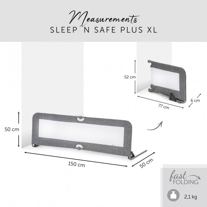 Hauck Sleep n Safe Plus XL Melange Grey