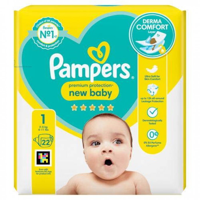 Pampers Nappies New Baby Size 1 (2-5kg) 22pc