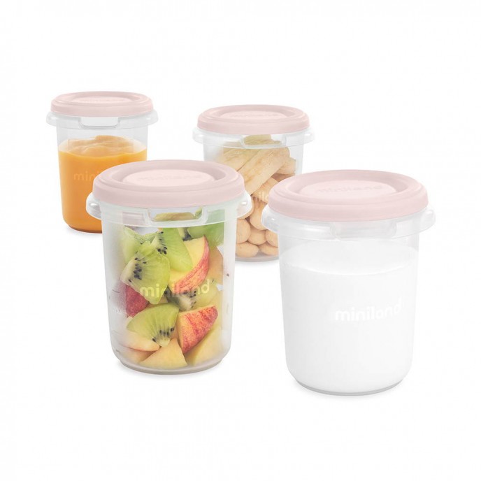 Miniland Storage Pots 4pc Candy Miniland Storage Pots 4pc Candy