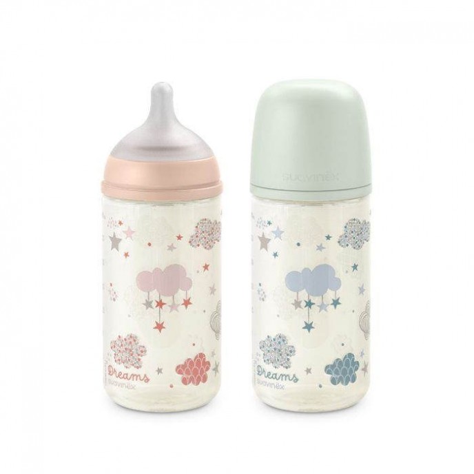 Suavinex Bottle Glass 240ml Dreams Pink