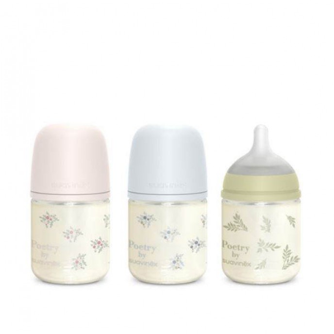 Suavinex Bottle Glass 150ml Poetry Pink