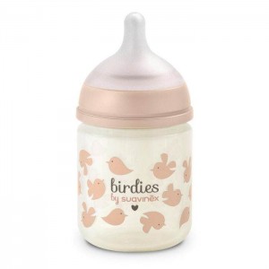 Suavinex Glass Bottle 120ml Birdies Pink