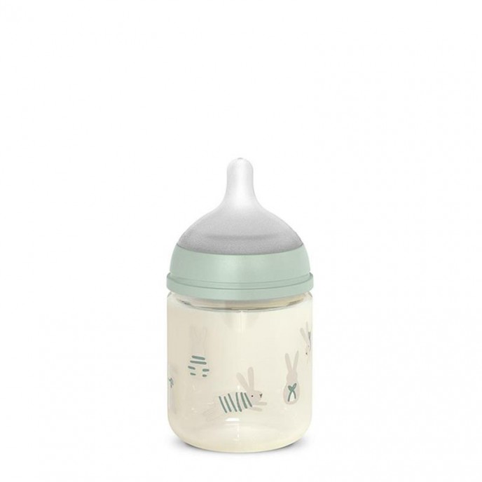 Suavinex Glass Bottle 120ml Wonderland Bunny Green Suavinex Glass Bottle 120ml Wonderland Bunny Green