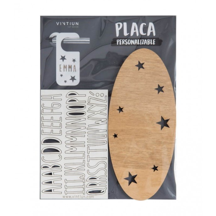 Vintiun Personalised Plaque Stars Wood