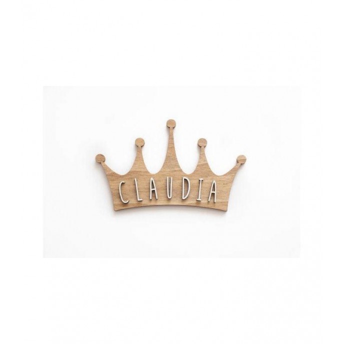 Vintiun Personalised Plaque Crown Wood