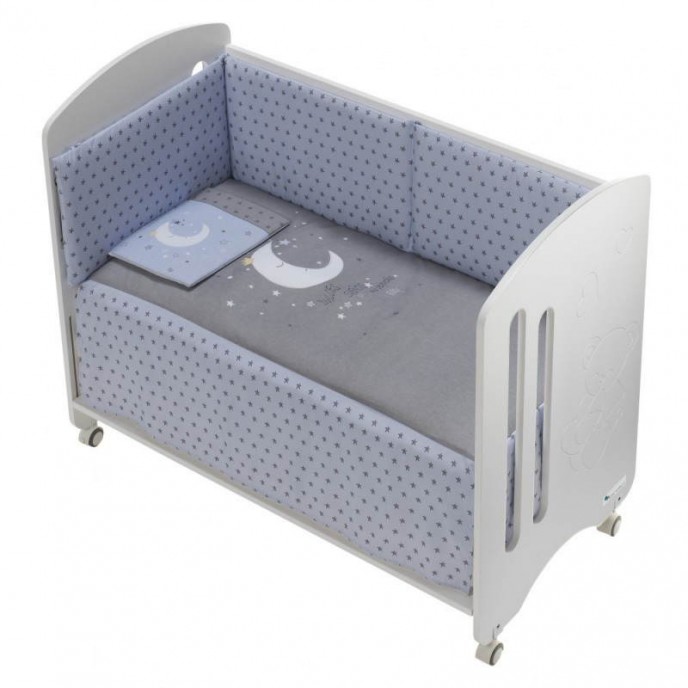 Interbaby Bedding Set Moon and Stars Blue