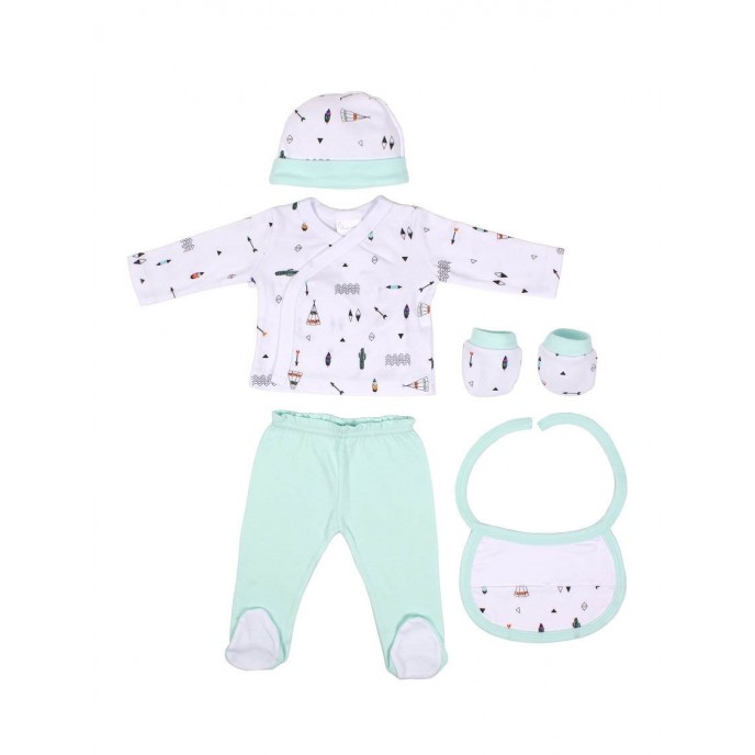 Interbaby Gift Set 5pc Little Indian Green