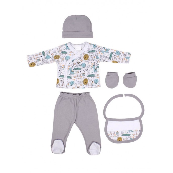 Interbaby Gift Set 5pc Jungle Gray