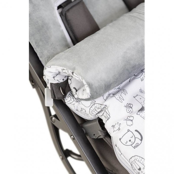 Interbaby Footmuff Fleece Animals Grey