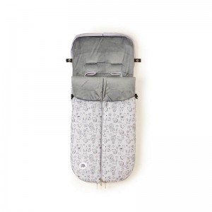 Interbaby Footmuff Fleece Animals Grey Interbaby Footmuff Fleece Animals Grey