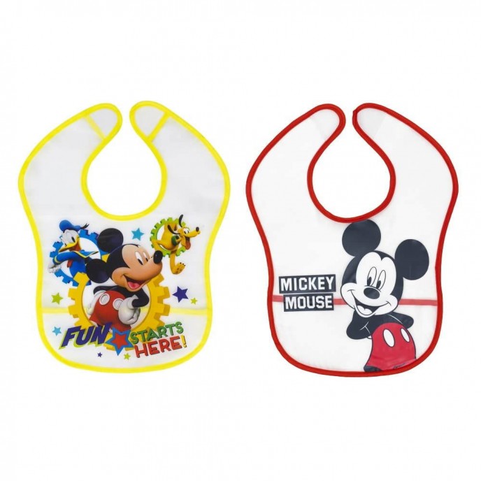 Interbaby Bib Waterproof 2pk Mickey Fun Friends