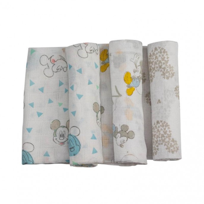 Interbaby Muslins 3pk Mickey