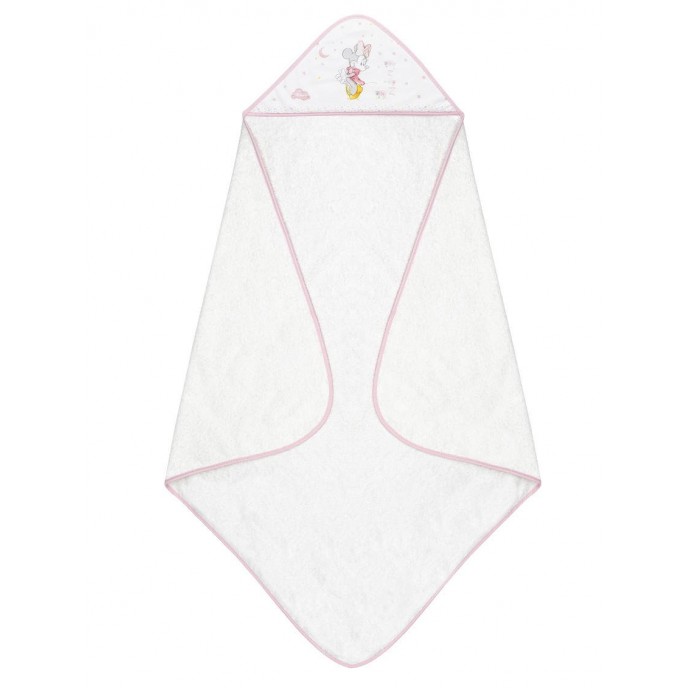 Interbaby Hooded Towel Minnie White Pink
