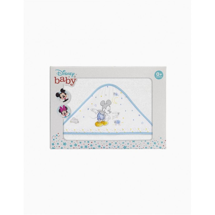 Interbaby Hooded Towel Mickey White Blue
