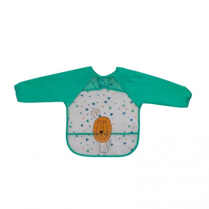 Interbaby Bib Long Sleeves  Lion Mint