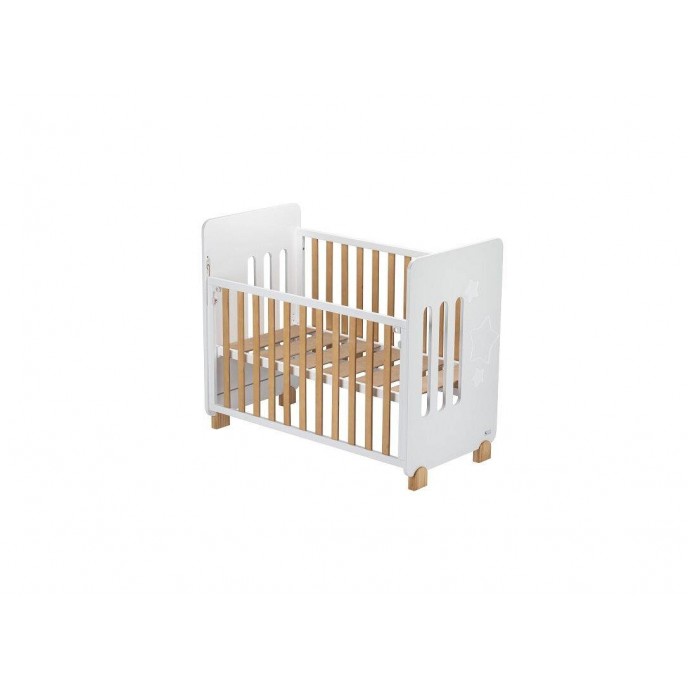 Interbaby Cot Star White with Natural 