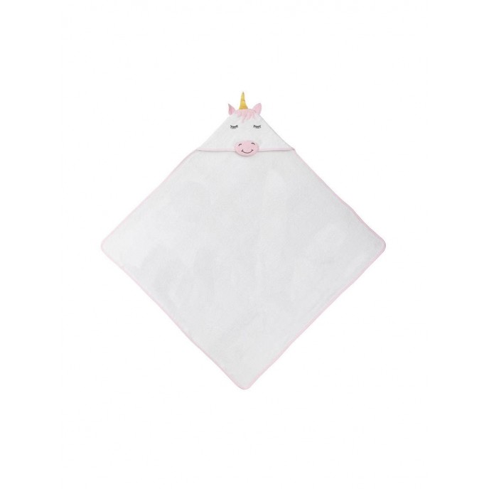 Interbaby Hooded Towel Unicorn White Pink