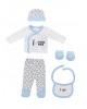 Interbaby Gift Set 5pc Mama Papa Blue