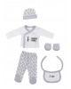 Interbaby Gift Set 5pc Mama Papa Grey