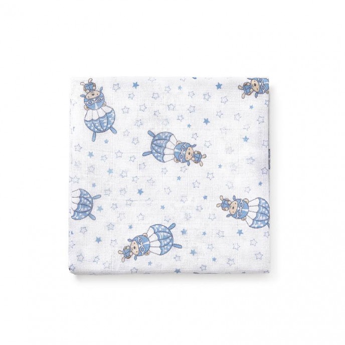Interbaby Muslins 3pk Parachute Blue Interbaby Muslins 3pk Parachute Blue