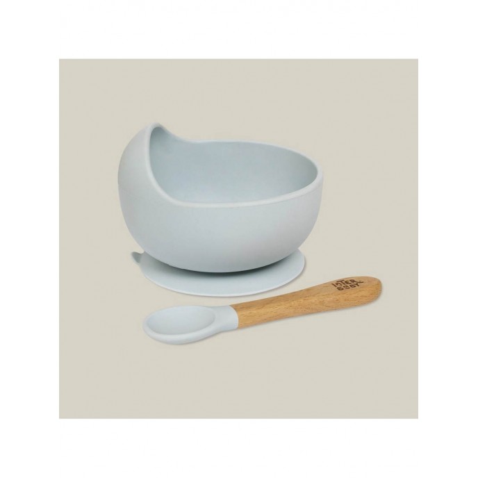 Interbaby Silicone Suction Bowl with Spoon Blue