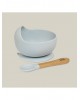 Interbaby Silicone Suction Bowl with Spoon Blue