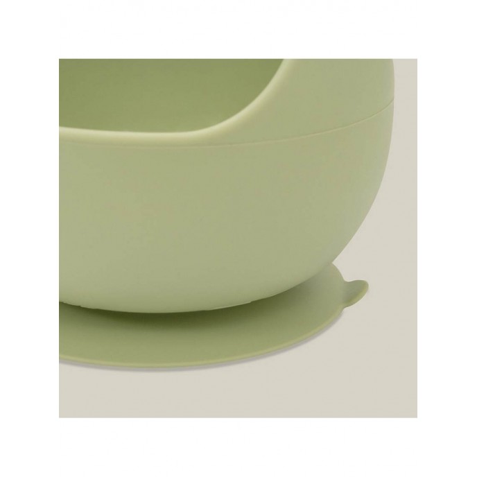 Interbaby Silicone Suction Bowl with Spoon Olive