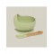 Interbaby Silicone Suction Bowl with Spoon Olive