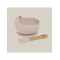 Interbaby Silicone Suction Bowl with Spoon Pink