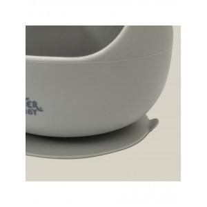 Interbaby Silicone Suction Bowl with Spoon Gray Interbaby Silicone Suction Bowl with Spoon Gray