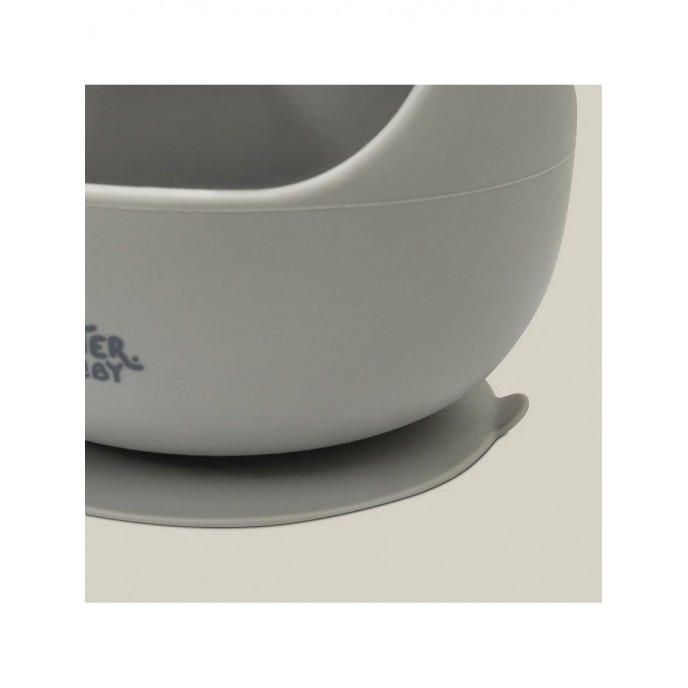 Interbaby Silicone Suction Bowl with Spoon Gray