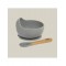 Interbaby Silicone Suction Bowl with Spoon Gray Interbaby Silicone Suction Bowl with Spoon Gray