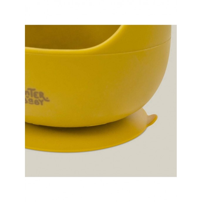 Interbaby Silicone Suction Bowl with Spoon Ochre 