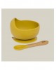 Interbaby Silicone Suction Bowl with Spoon Ochre 