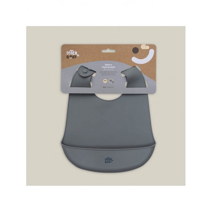 Interbaby Silicone Bib Gray Interbaby Silicone Bib Gray