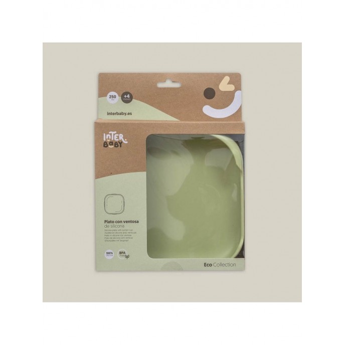 Interbaby Silicone Suction Plate Olive Interbaby Silicone Suction Plate Olive