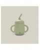 Interbaby Silicone Straw Cup Olive