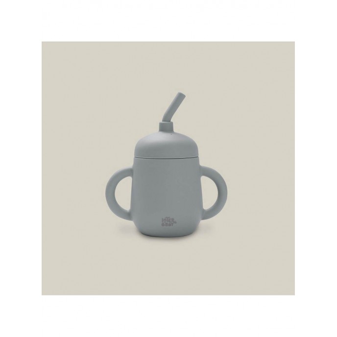 Interbaby Silicone Straw Cup Grey