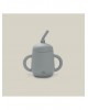 Interbaby Silicone Straw Cup Grey