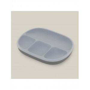 Interbaby Silicone Suction Divider Plate with Lid Gray Interbaby Silicone Suction Divider Plate with Lid Gray