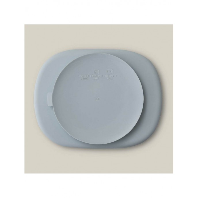Interbaby Silicone Suction Divider Plate with Lid Blue Interbaby Silicone Suction Divider Plate with Lid Blue