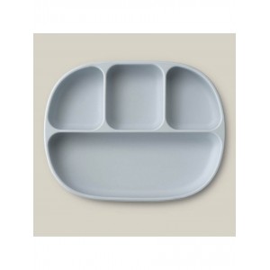 Interbaby Silicone Suction Divider Plate with Lid Blue Interbaby Silicone Suction Divider Plate with Lid Blue