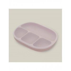 Interbaby Silicone Suction Divider Plate with Lid Pink Interbaby Silicone Suction Divider Plate with Lid Pink