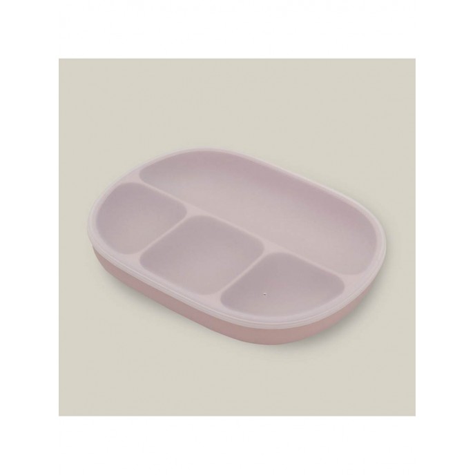 Interbaby Silicone Suction Divider Plate with Lid Pink Interbaby Silicone Suction Divider Plate with Lid Pink